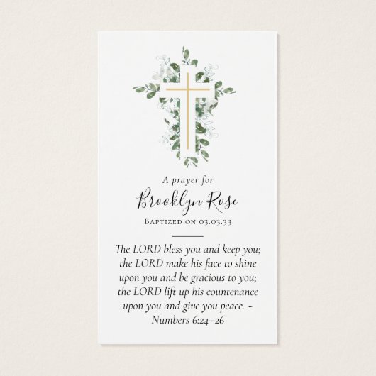 Volledige foto Baptism Prayer Kaart (Achterkant)