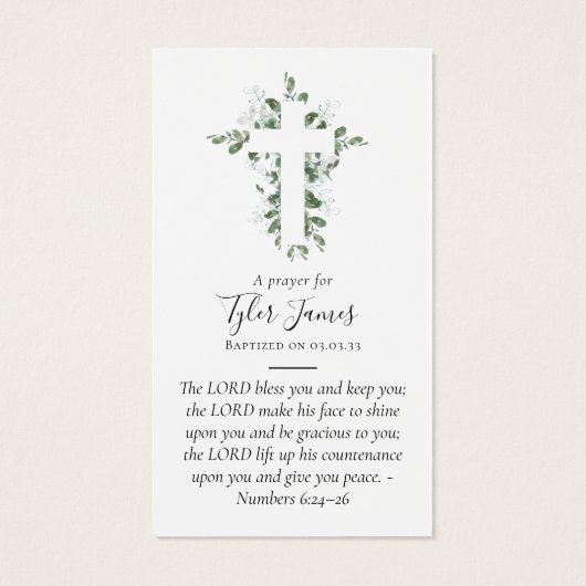 Volledige foto Baptism Prayer Kaart (Achterkant)