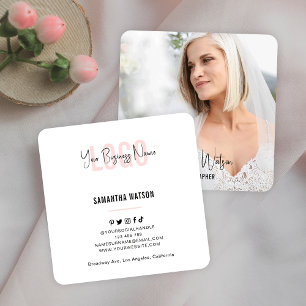 Volledige foto Blush Pink Feminine Trendy Fotograa Vierkante Visitekaartje