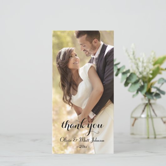 Volledige foto bruiloft dank u kaart (Staand voorkant)