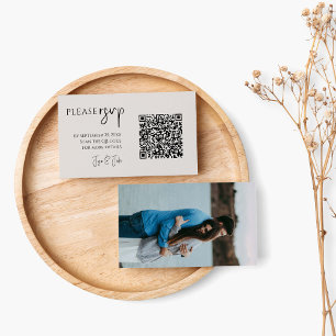 Volledige foto en QR-code voor RSVP van bruiloften Informatiekaartje