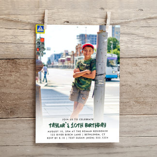 Volledige foto Gepersonaliseerd Any Age Modern Bir Kaart