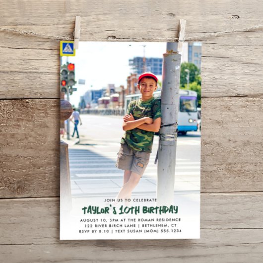 Volledige foto Gepersonaliseerd Any Age Modern Bir Kaart