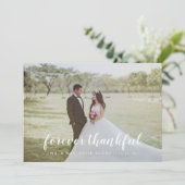 Volledige foto hand belettering Dank u bruiloft Bedankkaart (Staand voorkant)