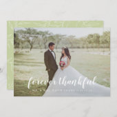 Volledige foto hand belettering Dank u bruiloft Bedankkaart (Voorkant / Achterkant)