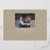 Volledige foto handlettering trouwkaart Save the D Folie Uitnodiging (Achterkant)