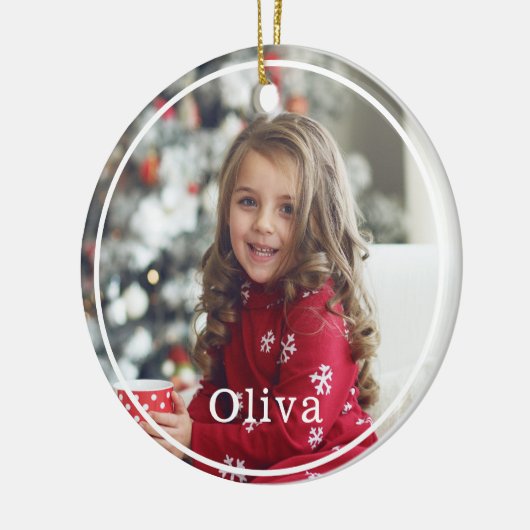 Volledige foto-indeling tot een minimum en moderne keramisch ornament (Links)