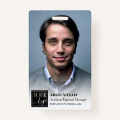 Volledige foto & kleine Logo Medewerker ID Badge (Voorkant)