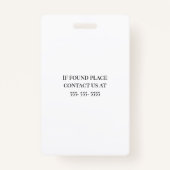 Volledige foto & kleine Logo Medewerker ID Badge (Achterkant)