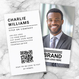 Volledige foto logo modern minimalistisch QR code  Visitekaartje