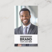 Volledige foto logo modern minimalistisch QR code  Visitekaartje (Voorkant)