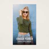 Volledige foto logo zwarte verticale visitekaartje (Voorkant)