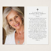 Volledige foto Memorial Prayer Kaart (Voorkant /achterkant)