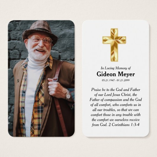 Volledige foto Memorial Prayer Kaart (Voorkant /achterkant)