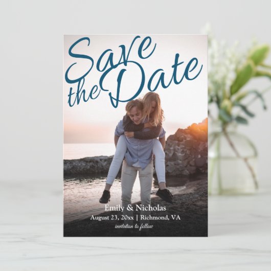 Volledige foto met 3 op Terug sparen de Datum Kaart (Staand voorkant)