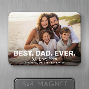 Volledige foto met Beste Papa Ooit - Whimsicale Gr Magneet