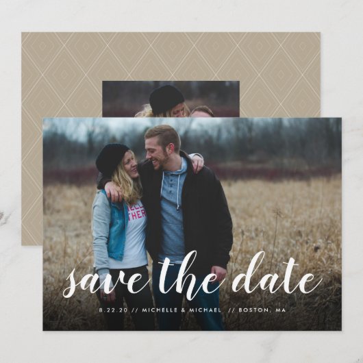 Volledige foto met briefing Weddenschap Save the D Save The Date (Voorkant / Achterkant)