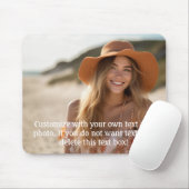 Volledige foto met eenvoudige tekst onderaan muismat (Met muis)