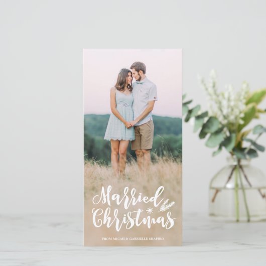 Volledige foto met kerstfoto's feestdagenkaart (Staand voorkant)