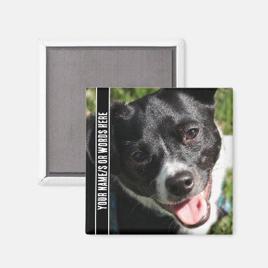 Volledige foto met maatwerk in zwart-wit magneet (Voorkant / Achterkant)