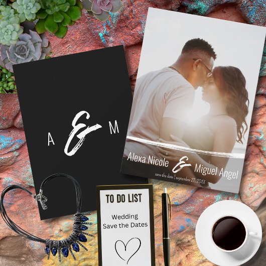 Volledige foto minimalistische geschilderde bruilo save the date