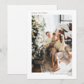 Volledige foto Minimalistische moderne typografie  Feestdagenkaart (Voorkant / Achterkant)