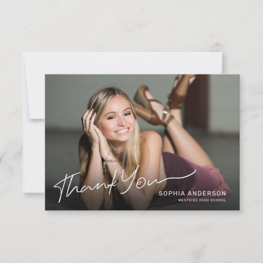 Volledige foto Modern Afstuderen Dank u Bedankkaart (Voorkant)