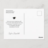 Volledige foto Modern Script Afstuderen Bedankt Briefkaart (Achterkant)