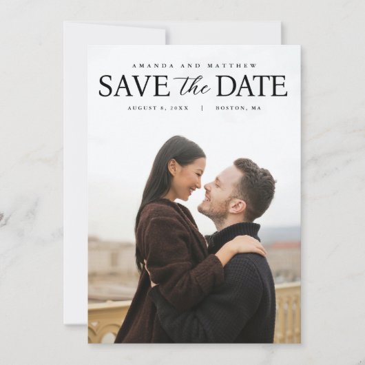 Volledige Foto Modern Sla de datum op Save The Date (Voorkant)