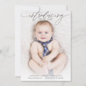 Volledige foto Moderne Geboorteaankondiging Blauw Aankondiging (Voorkant)