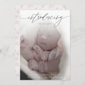 Volledige foto Moderne Geboorteaankondiging Roze Aankondiging (Voorkant / Achterkant)