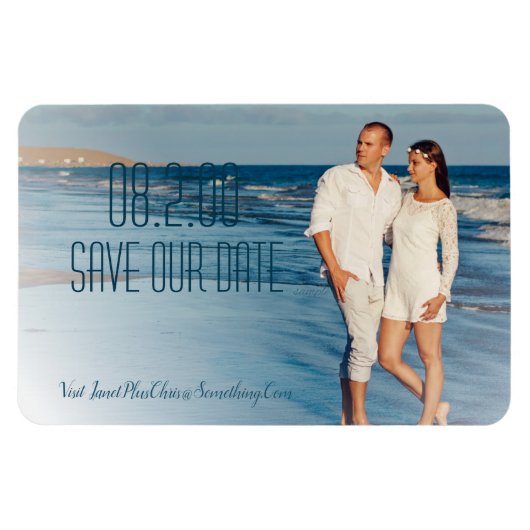 Volledige foto Moderne Save Our Date Photo Magnet Magneet (Horizontaal)
