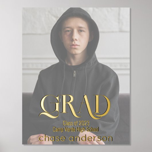 Volledige foto-overlay Afstudeerder Typografie Folie Afdrukken (Voorkant)