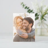 Volledige foto robuuste moderne donkere houten sav aankondigingskaart (Staand voorkant)