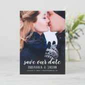 Volledige foto Sla de datum blauw op Save The Date (Staand voorkant)