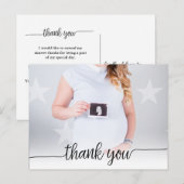 Volledige foto trendy script bedankkaart briefkaart (Voorkant / Achterkant)