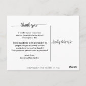 Volledige foto trendy script bedankkaart briefkaart (Achterkant)