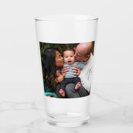 Volledige foto-upload gepersonaliseerd glas (Voorkant)