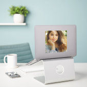 Volledige foto-upload sticker (Laptop op bureau)