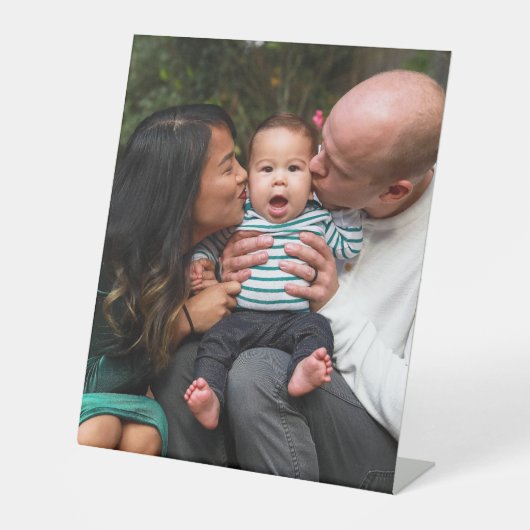 Volledige foto uploaden gepersonaliseerd reclamebord met voetstuk (Voorkant)