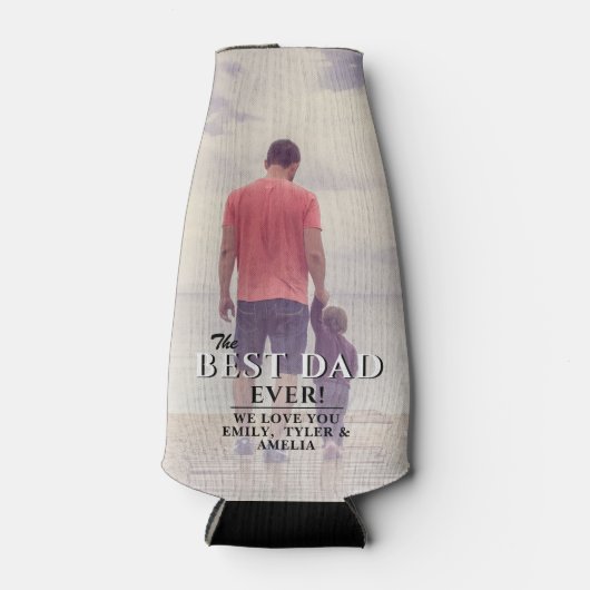 Volledige foto van beste vader op vaderdag flesjeskoeler (Voorkant)