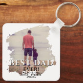 Volledige foto van beste vader op vaderdag sleutelhanger (Achterkant)
