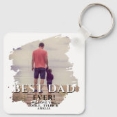 Volledige foto van beste vader op vaderdag sleutelhanger (Achterkant)