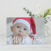 Volledige foto van Merry Kerstscript Feestdagenkaart (Staand voorkant)