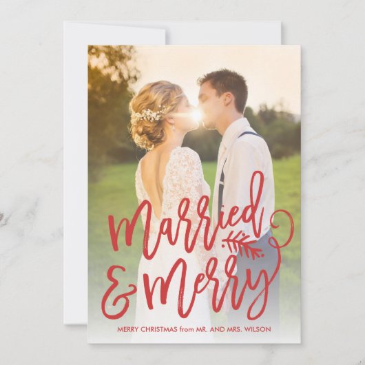 Volledige foto van rood gehuwd en van Merry Chic S Feestdagenkaart (Voorkant)