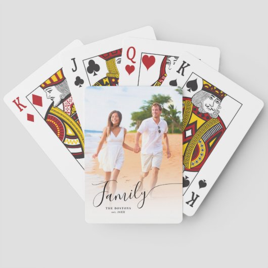 Volledige foto Verticale Aangepaste Elegante Scrip Pokerkaarten (Achterkant)