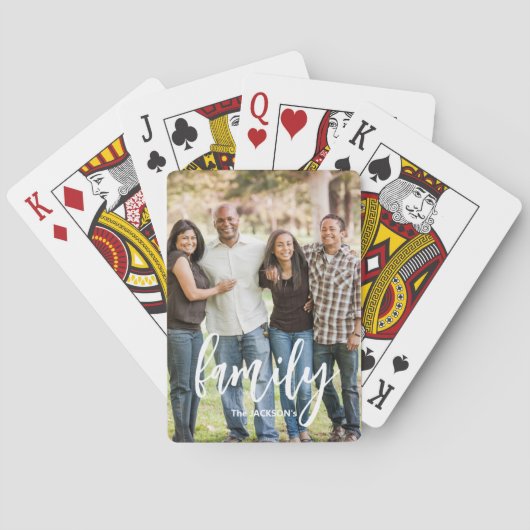 Volledige foto - Verticale aangepaste scriptfamili Pokerkaarten (Achterkant)