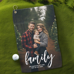 Volledige foto - Verticale aangepaste tekst voor d Golfhanddoek