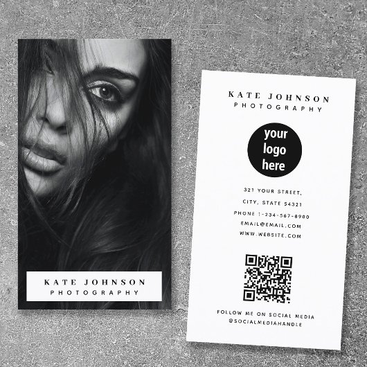 Volledige foto Verticale Fotografie Business Logo Visitekaartje