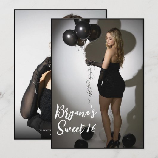 Volledige foto voor & achter Trendy Modern Sweet 1 Kaart (Voorkant / Achterkant)